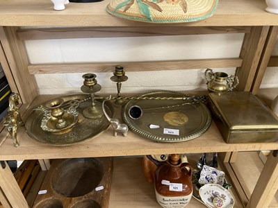 Lot 523 - Quantity of assorted brass ware to include...