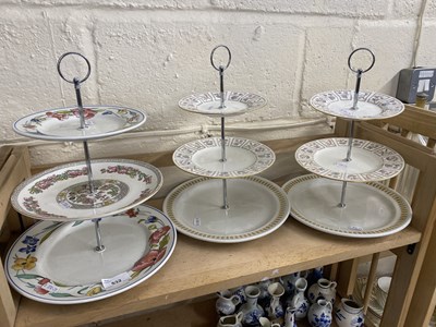 Lot 532 - Three three tier cake stands