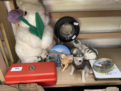 Lot 546 - Mixed Lot: Cuddly rabbit, dog figurines and...