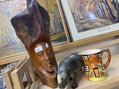 Lot 548 - Mixed Lot: Mella ware rhino, a Cottage ware...