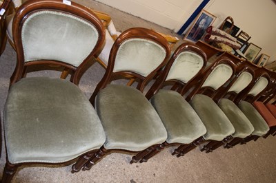 Lot 235 - Set of six Victorian mahogany balloon back...