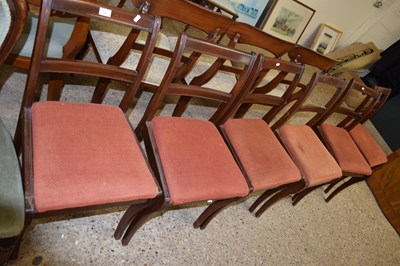 Lot 236 - A set of six sabre leg dining chairs