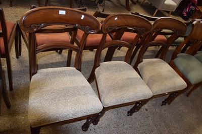 Lot 237 - Set of three mahogany bar back dining chairs