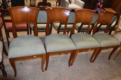 Lot 238 - Set of four modern dining chairs with panelled...