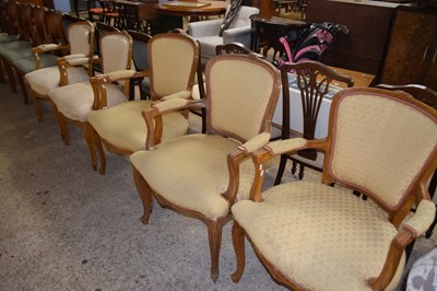 Lot 239 - A group of five continental style armchairs,...