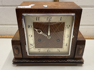 Lot 68 - Oak cased mantel clock