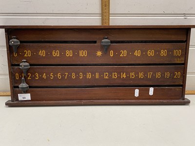 Lot 69 - Vintage wooden snooker score board, approx 28 ...