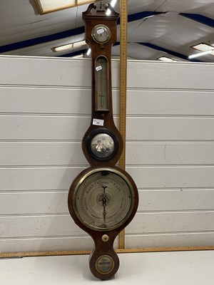 Lot 70 - 19th Century mahogany cased wheel barometer -...