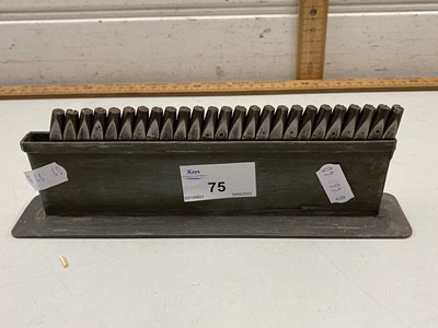 Lot 75 - Case of vintage metal printers tools forming...