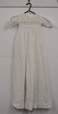 Lot 153 - A childrens white cotton christening gown,...