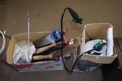 Lot 706 - Box of various assorted tools, weed sprayer etc