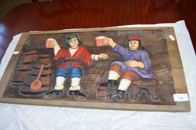 Lot 729 - Continental carved panel of two figures