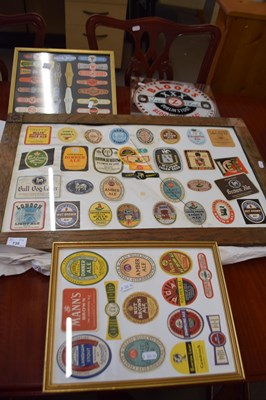 Lot 730 - Group of three framed groups various beer...