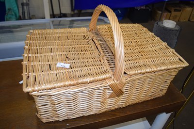 Lot 770 - Wicker picnic hamper and a photographic print...