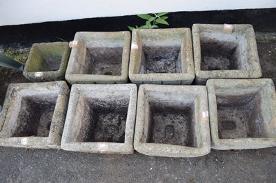 Lot 817 - Eight various concrete plant pots