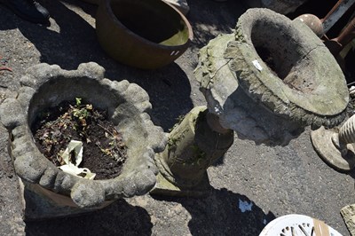 Lot 819 - Two concrete pedestal urns (a/f)