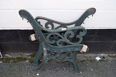 Lot 830 - Pair of iron bench ends