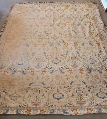 Lot 182 - A 19th century polychrome throw, with tassle...