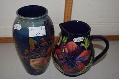 Lot 55 - Modern Moorcroft Anemone pattern jug together...