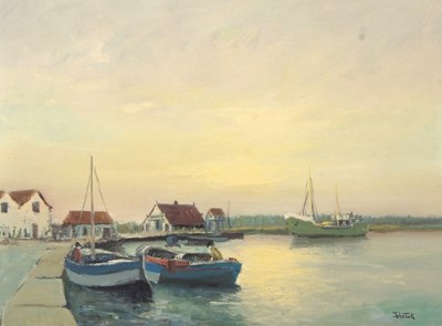 Lot 145 - John Tuck (British, 20th century), Boats and...