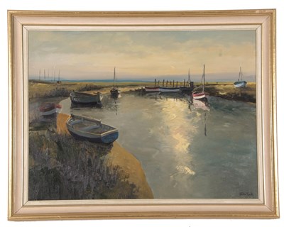 Lot 148 - John Tuck (British, 20th century), An estuary...