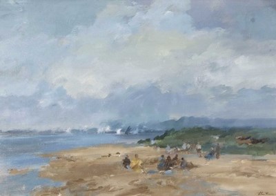 Lot 472 - John Burman (British,b.1936), Coastal view at...