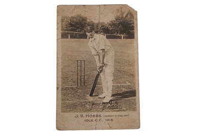 Lot 192 - Cricketing postcard featuring Jack Hobbs...