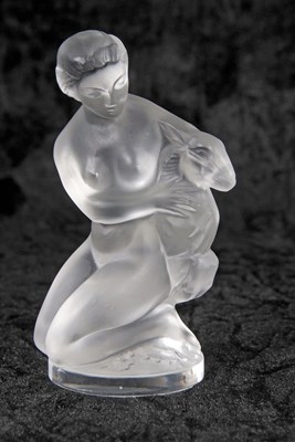 Lot 14 - Lalique frosted glass model of a lady with...