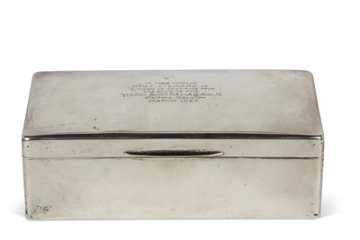 Lot 270 - George VI silver cigarette box of plain...