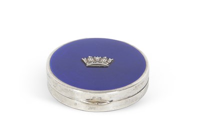 Lot 281 - A George V silver and enamel pill box of...