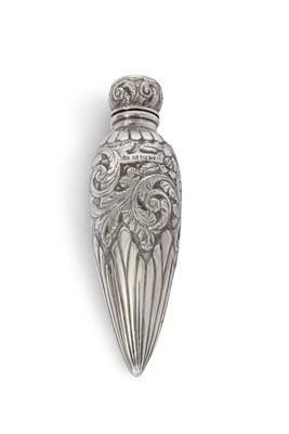 Lot 286 - Victorian silver icicle shaped scent bottle,...