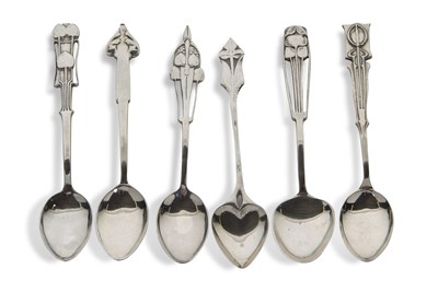 Lot 297 - Six early 20th Century silver Arts & Crafts...