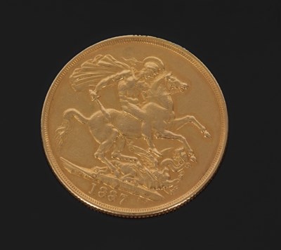 Lot 309 - A Victorian 1887 Two Pound gold sovereign,...