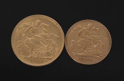 Lot 310 - George V sovereign dated 1912 together with a...