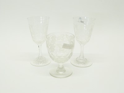 Lot 365 - 19th Century glass rummer and wine goblets possibly by Thomas Webb