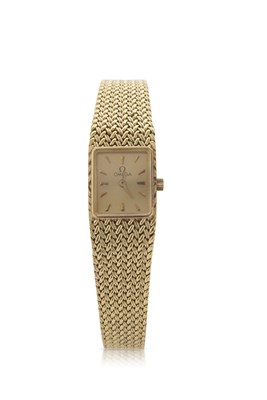 Lot 322 - An 18ct gold ladies Omega wristwatch, the...