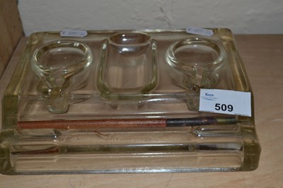 Lot 509 - A pressed glass ink well