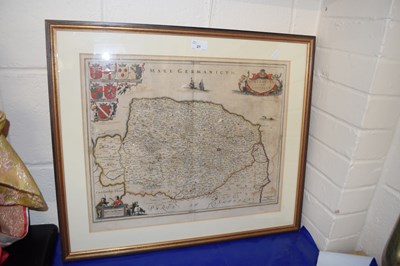 Lot 21 - A map of Norfolk, framed and glazed