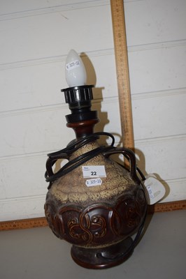 Lot 22 - A pottery table lamp