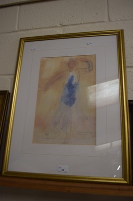 Lot 39 - Study of a dancer, watercolour, framed and ...