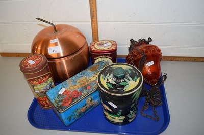 Lot 41 - Copper ice bucket in the shape of an apple...