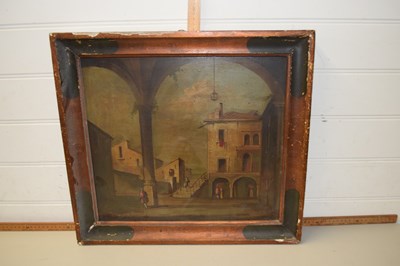 Lot 50 - Continental street scene, oil on board,...