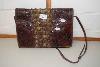 Lot 90 - A crocodile skin leather handbag