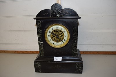 Lot 91 - Black slate mantel clock