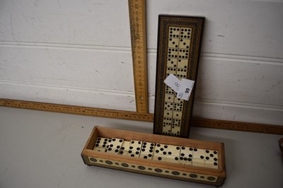 Lot 99 - Vizagapatam box  with a set of bone dominoes