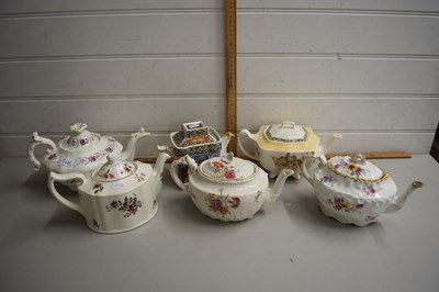 Lot 131 - Collection of six teapots, early 20th Century,...