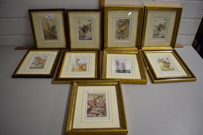 Lot 134 - Group of prints mainly of fairies in wooden...