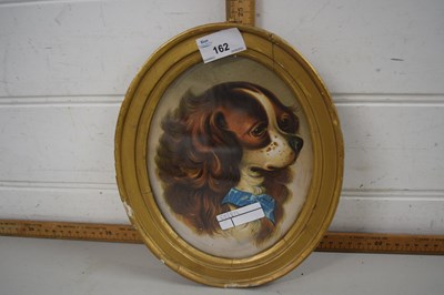 Lot 162 - Framed picture of a dog in oval frame