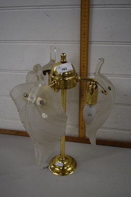 Lot 163 - A table lamp with deco style shades