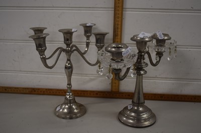 Lot 171 - Pair of plated candelabra